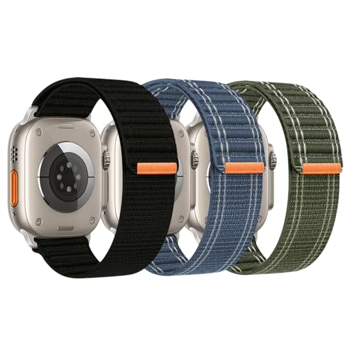 3枚セット コンパチブル アップルウォッチ バンド 49mm 46mm 45mm 44mm 42mm 41mm 40mm 38mm スポーツループベルト 長さ調節 通気 Apple Watch用のバンド 交換バンド Series 10 9 Ultra SE 8 7 6 5 4 3 2 1に対応 apple watch ベルト