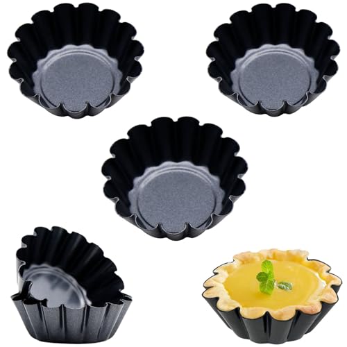 エッグタルト型 ケーキ型 マフィン型 6個セット パイ型 ミニ食パン型 耐熱 繰り返し使え 裏地付き型 溝..