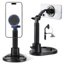 nediea スマホスタンド マグネット 卓上 スマホホルダー Mag Safe対応 高さ調整可能 275-330mm 携帯スタンド 360°回転可能 横/縦置き 撮影/動画配信/映画鑑賞 滑り止め 落下防止 両手解放 簡単着脱 全機種スマートフォン対応 (磁気吸引)(2)