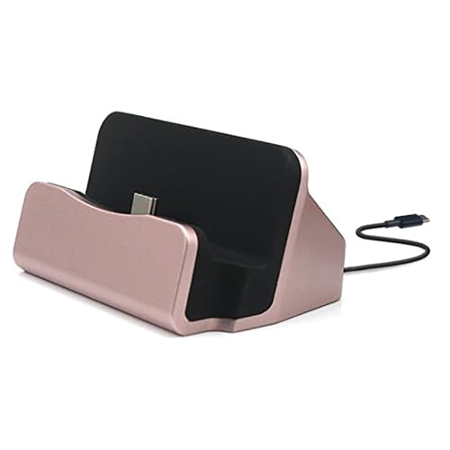 AXYO Type-C to Type-C 充電スタンド 充電クレードル 卓上ホルダー データ同期 3A USB-C to USB-C ケーブル ローズゴールド