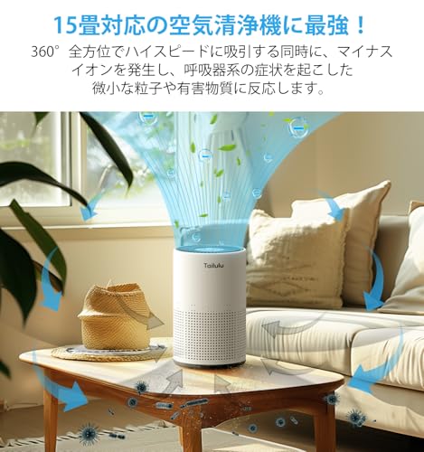 空気清浄機 小型 「革新版フィルター・12畳～20畳・360°強力浄化」4重ろ過 極静音 ...