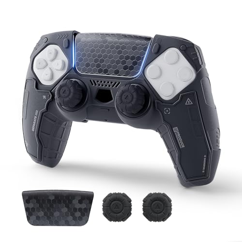 GeekShare PS5コントローラーカバー シリコン製 ソフト スキンケース プレイステーション5 コントローラー対応 PS5コントローラーカバーとシール付け 保護カバー 保護ケース 耐衝撃 簡単装着 滑り止め ほこり防止 PS5保護カバー カッコいい 彼氏 彼女