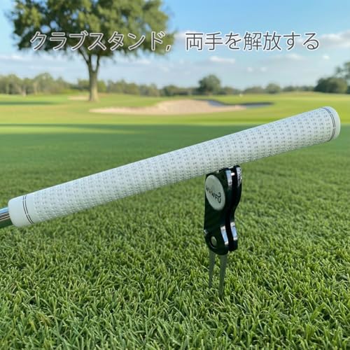超軽量34gグリーンフォーク 折りたたみ式 ゴルフ フォーク マーカー付き ゴルフ グ...