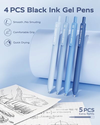 Four Candies ブルー系文房具セット ゲルインクペン 修正テープ パステル蛍光ペン シャープペン 付箋・インデックス付き 勉強用 文具セット 入学祝い 学生・学校用エッセンシャル sinuchihonpo-10037491 真打本舗 楽天市場店 サンプル画像3