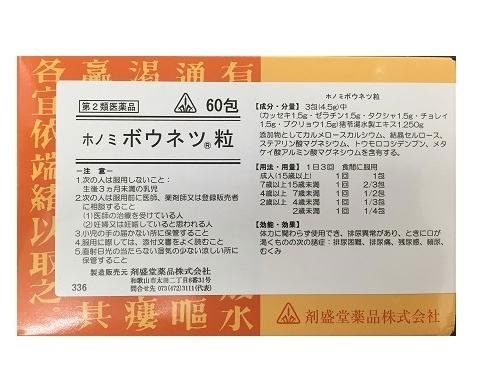 ホノミ漢方 ボウネツ粒 60包/ 猪苓湯 ちょれいとう 排尿困難 排尿痛 残尿感 頻尿 むくみ 剤盛堂