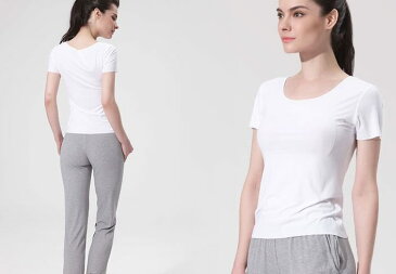 Tシャツ レディス 竹レーヨン 無地 ひんやり 冷感 抗菌 消臭 竹布 竹繊維 ギフト プレゼント 【臭わない】【メール便送料無料】冷えとり 冷え取り 冷え 対策 肌着 汗取りインナー 女性 涼感 敏感肌 低刺激【脅威の吸水/消臭力】UVカット