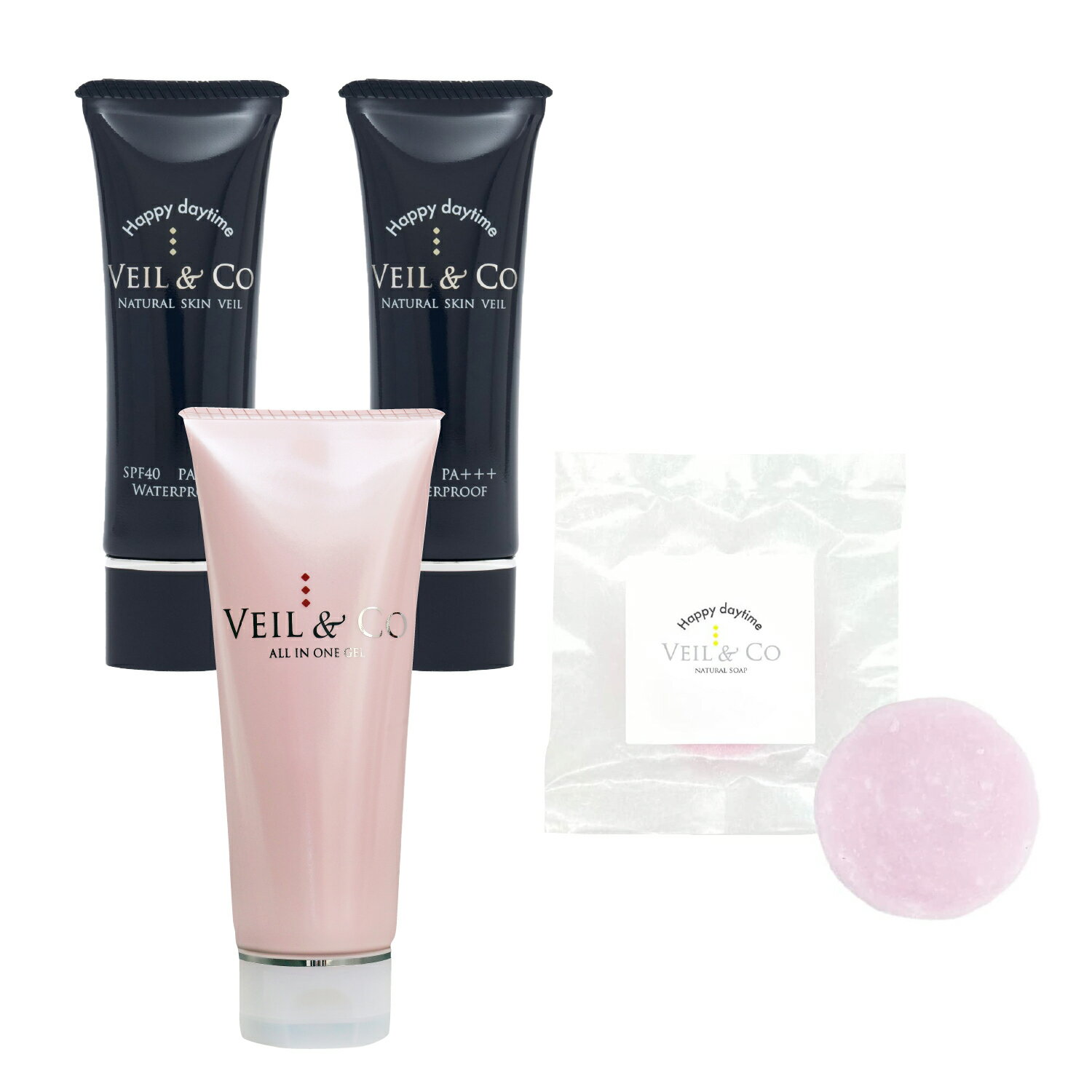 【VEIL&Co】ベールアンドコー オールインワンジェル 1本 + ナチュラルスキンベール 2本 + ナチュラルソープ 1個 (2023年 福袋)のサムネイル