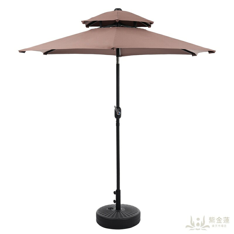 樂天商城 - 【ブラウン・シンプルデザイン・直径220cm・ベース付き 】パラソル+ベースセット 30+UPF紫外線対策 角度調整 パラソルセット ベース パラソル ガーデンパラソル