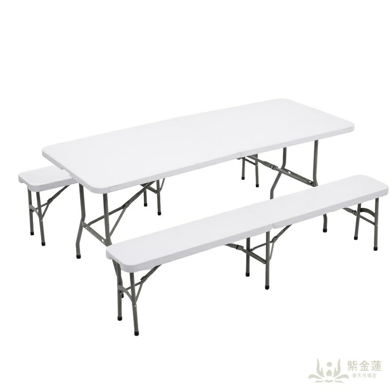 樂天商城 - 【幅約183cm】ワークテーブル ガーデンテーブル セット 3点セット 折りたたみ ガーデンファニチャー バルコニー アウトドア 屋外 省スペース コンパクト ベランダ