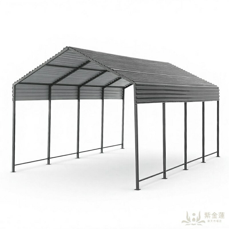 樂天商城 - スチール車庫 ガレージ L450*W300*H250cm カーポート 頑丈 鋼板　専用エキスパンションボルト付属