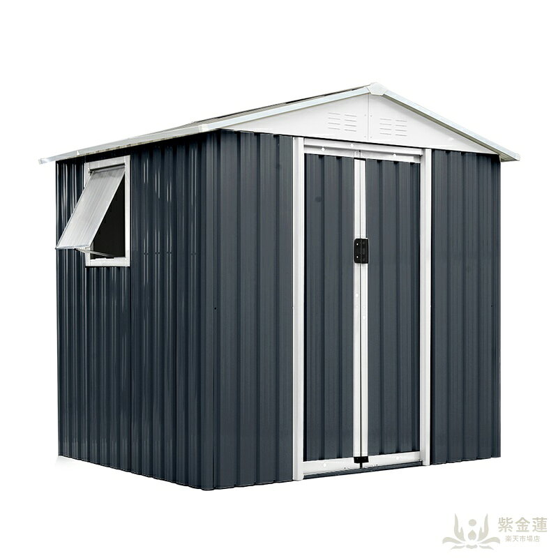 【可動棚&すべり出し窓付き】物置 屋外 スチール 倉庫 床材補強フレーム付き 戸外...
