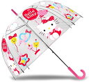 Hello Kitty　ハローキティ　子供用　傘　手動傘　マニュアルオープン　透明　親骨サイズ50cm　直径69cm　umbrella