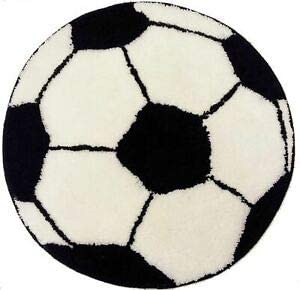 サッカーボール柄 ラグ マット Floor Rug 65cm (W) x 65cm (H)