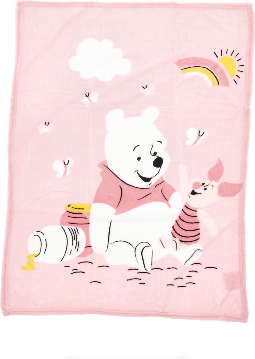 ディズニー　くまのプーさん フリース ブランケット 毛布 ひざ掛け　クォーターケット　お昼寝毛布　100cm x 75cm