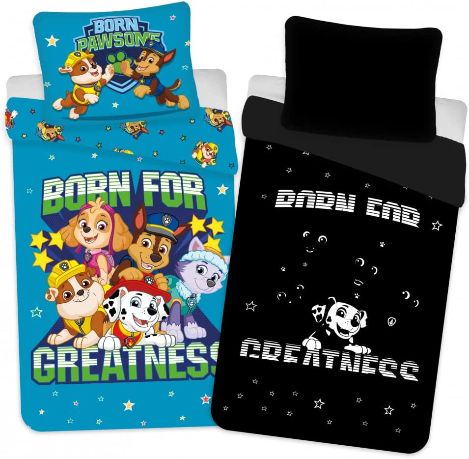 パウパトロール　パウ・パトロール　パウパト　シングルサイズ　夜光　蓄光　掛け布団カバー+枕カバー　ベッドカバーのサムネイル