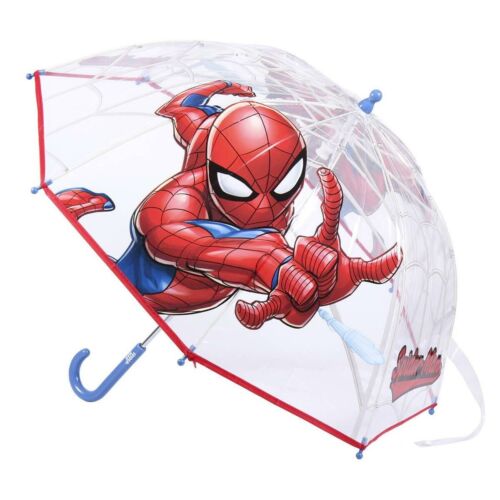 スパイダーマン SPIDERMAN 子供用 傘 手開き マニュアルオープン 透明 全長63cm 親骨サイズ47cm 直径72cm umbrella