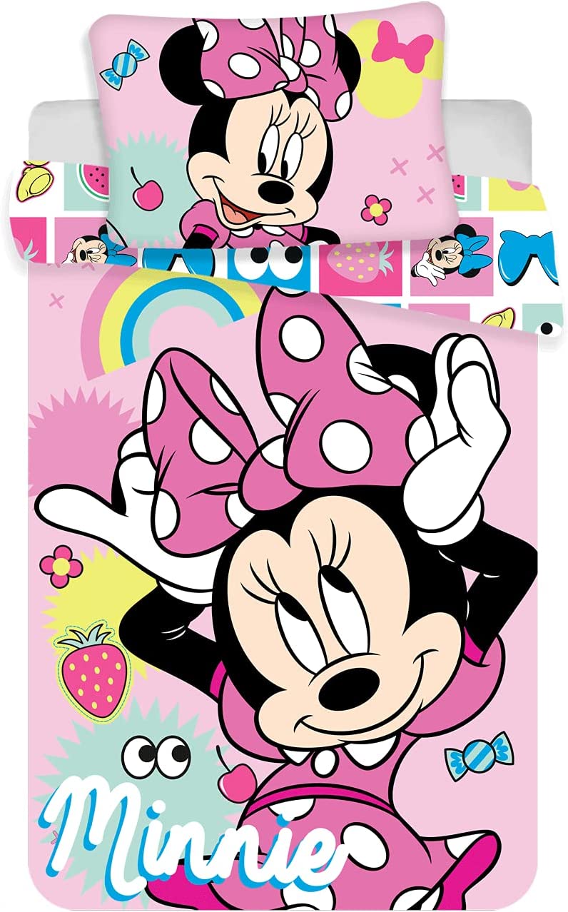 DISNEY Minnie Mouse ミニーマウス ベビーサイズ 掛け布団カバー+枕カバー
