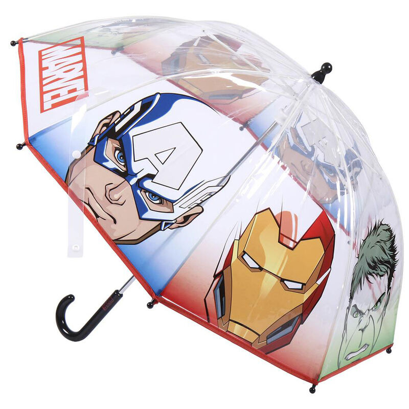 マーベル アベンジャーズ 子供用 傘 手開き マニュアルオープン 透明 親骨サイズ46cm 直径72cm Marvel Avengers umbrella