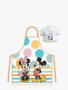 ディズニー ミッキーマウス ミニーマウス キッチンエプロンと帽子セット 子供用 100cm-120cmぐらい