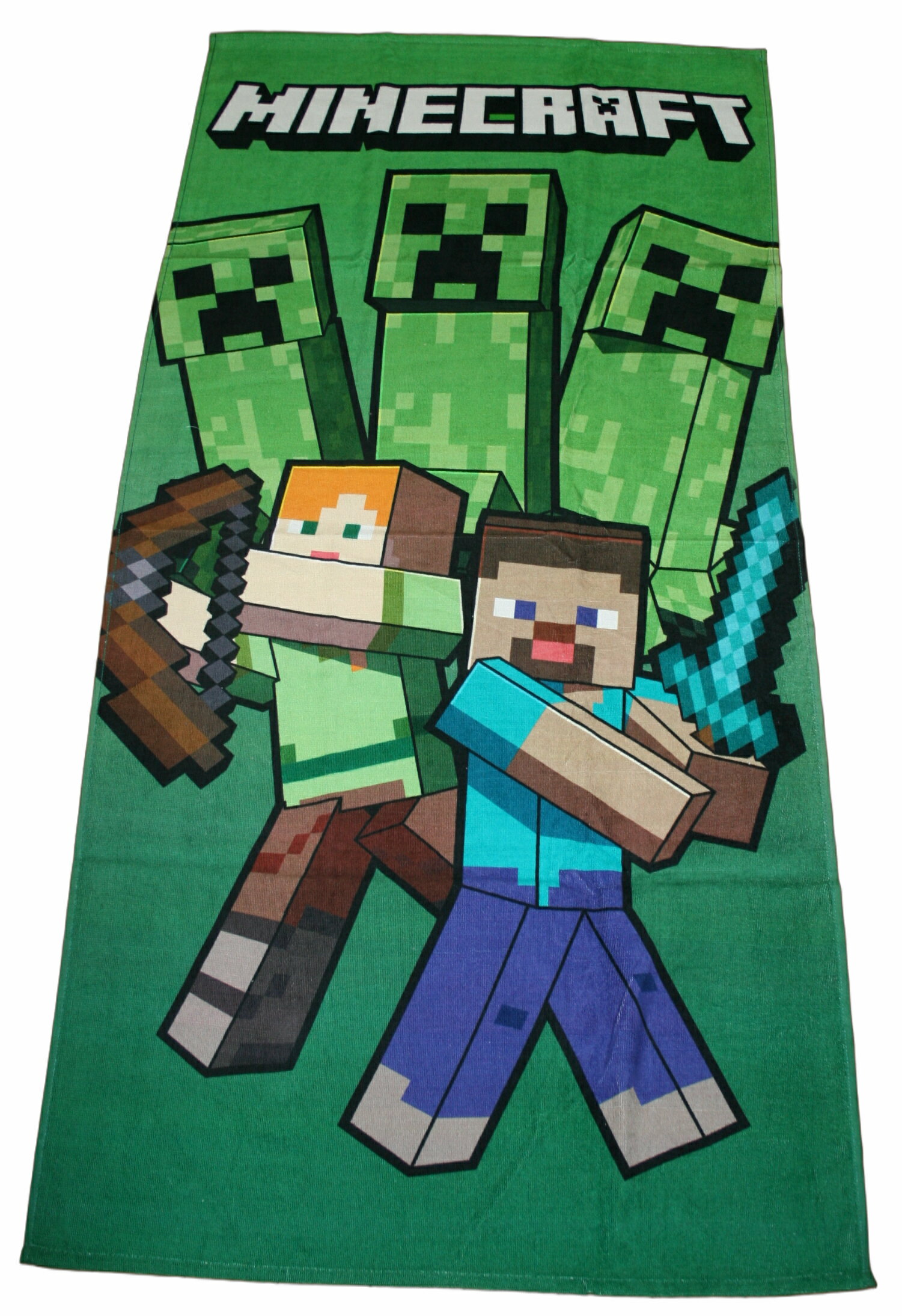 MINECRAFT　マインクラフト　マイクラ　クリーパー　 ビーチタオル　バスタオル　70cm×140cm 綿100％