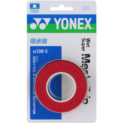 YONEX(ヨネックス) テニス バドミントン グリップテープ ウェットスーパーメッシュグリップ 3本入り ワ..