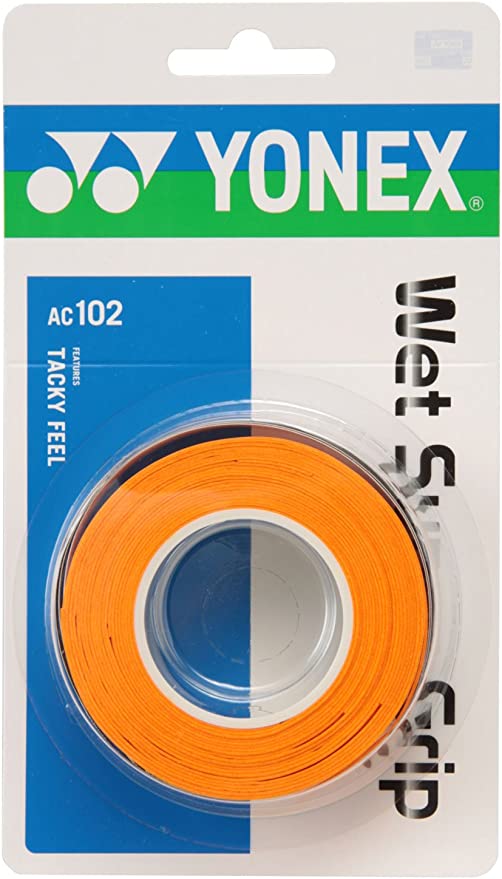 ヨネックス(YONEX) テニス バドミントン グリップテープ ウェットスーパーグリップ (3本入り) AC102 オレンジ