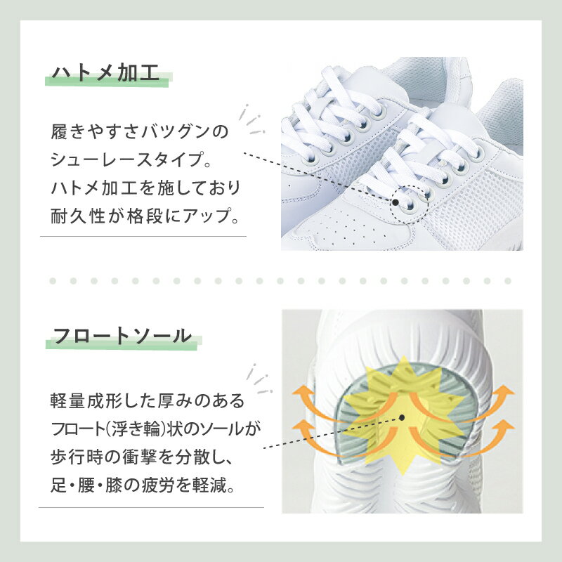 ナースシューズ 疲れにくい 白 ホワイト 看護師 男女兼用 メンズ レディース マリ...