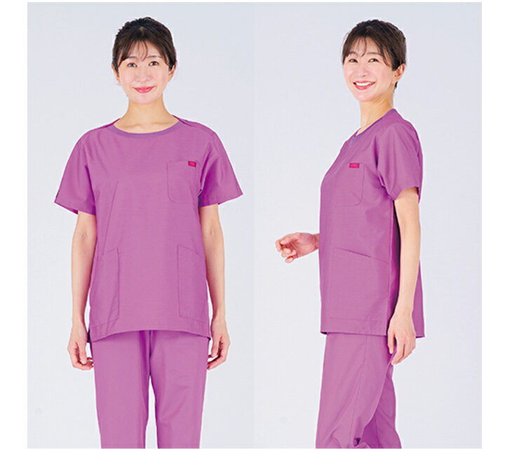 Tシャツライク スクラブ 男女兼用 7097SC パントン フォーク 医療用 白衣 病院 看...