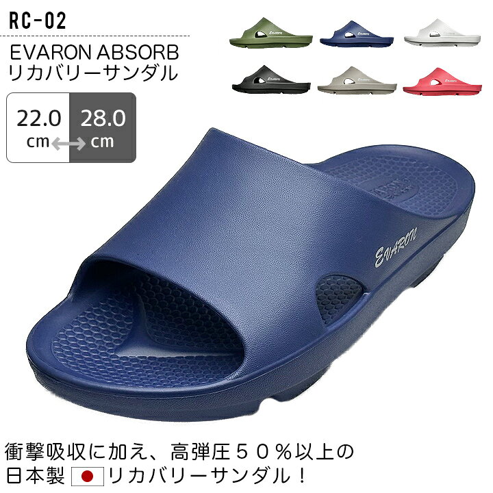 リカバリーサンダル ナースサンダル RC-02 EVARON ABSORB 日本製 衝撃吸収 疲れにくい 病院 看護師 医療用 靴 医者 介護士 クリニック オフィスサンダル クッション スリッポン