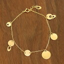 K18 K10 ゴールドプレート チャーム ブレスレット Gloss グロス ゴールド ブレス 槌目 ギフト プレゼント 贈り物 在庫限り 即納 送料無料