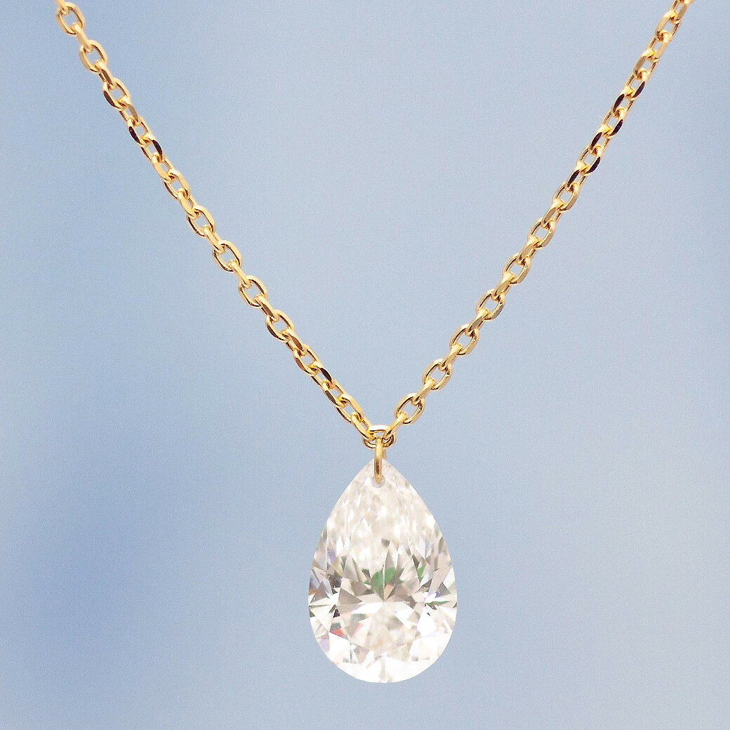 【ALTRO アルトロ】 K18 K10 Lior リオール K18 ラボグロウンダイヤモンド ネックレス 1.0ct ペアシェイプ Dカラー VVSクラス レーザーホール 一粒 合成ダイヤモンド ドロップ 雫 フレームレス 穴あき ジュエリー 記念日 アニバーサリー 送料無料 10金 18金 YG
