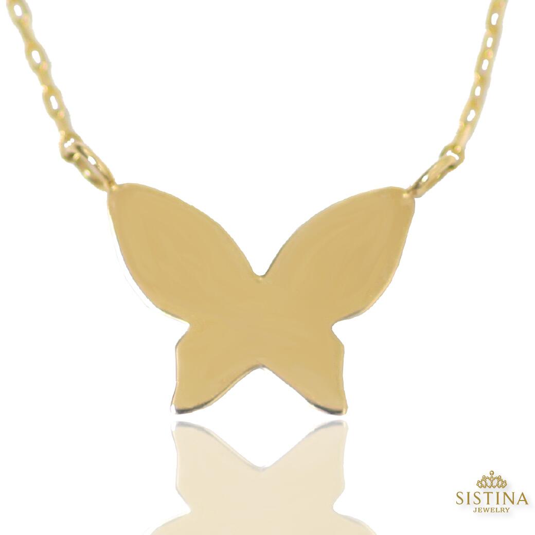 yForesta`tHX^`z Butterfly o^tC  ps `[t lbNX Necklace Aj}  S[h Gold  K18 K10 18k 10k 18 10 VXeB[i SISTINA