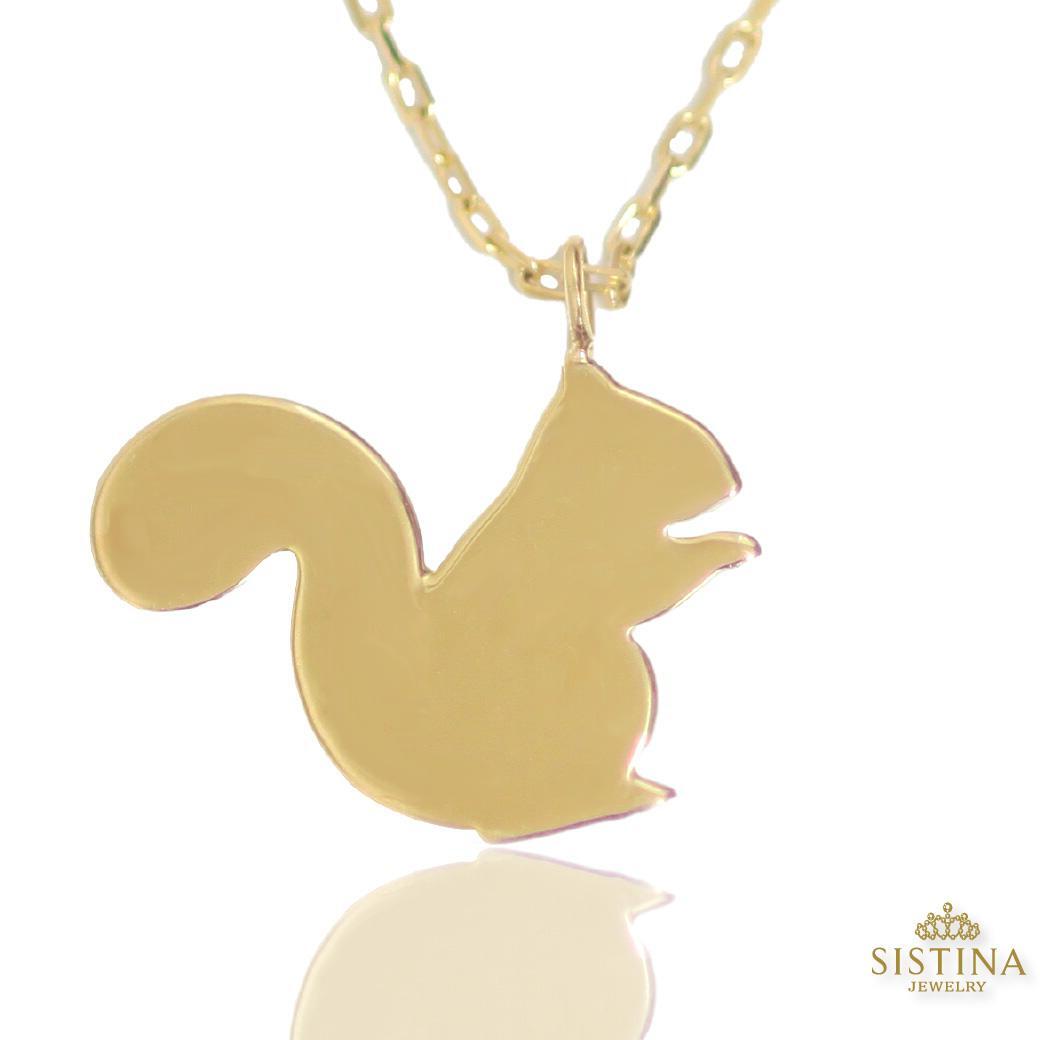 【Foresta～フォレスタ～】 Squirrel リス シマリス 栗鼠 りす モチーフ ネックレス Necklace アニマル 動物 ゴールド Gold 金 K18 K10 18k 10k 18金 10金 システィーナ