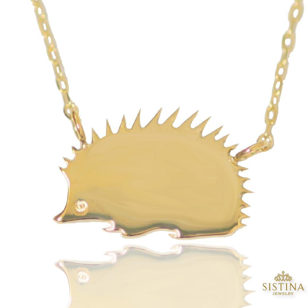 【Foresta～フォレスタ～】 Hedgehog ハリネズミ はりねずみ モチーフネックレス 動物 K10 K18 ジュエリー システィーナ リリコ 大人 女性 地金 シンプル 華奢 結婚 結婚式 贈り物おすすめギフト