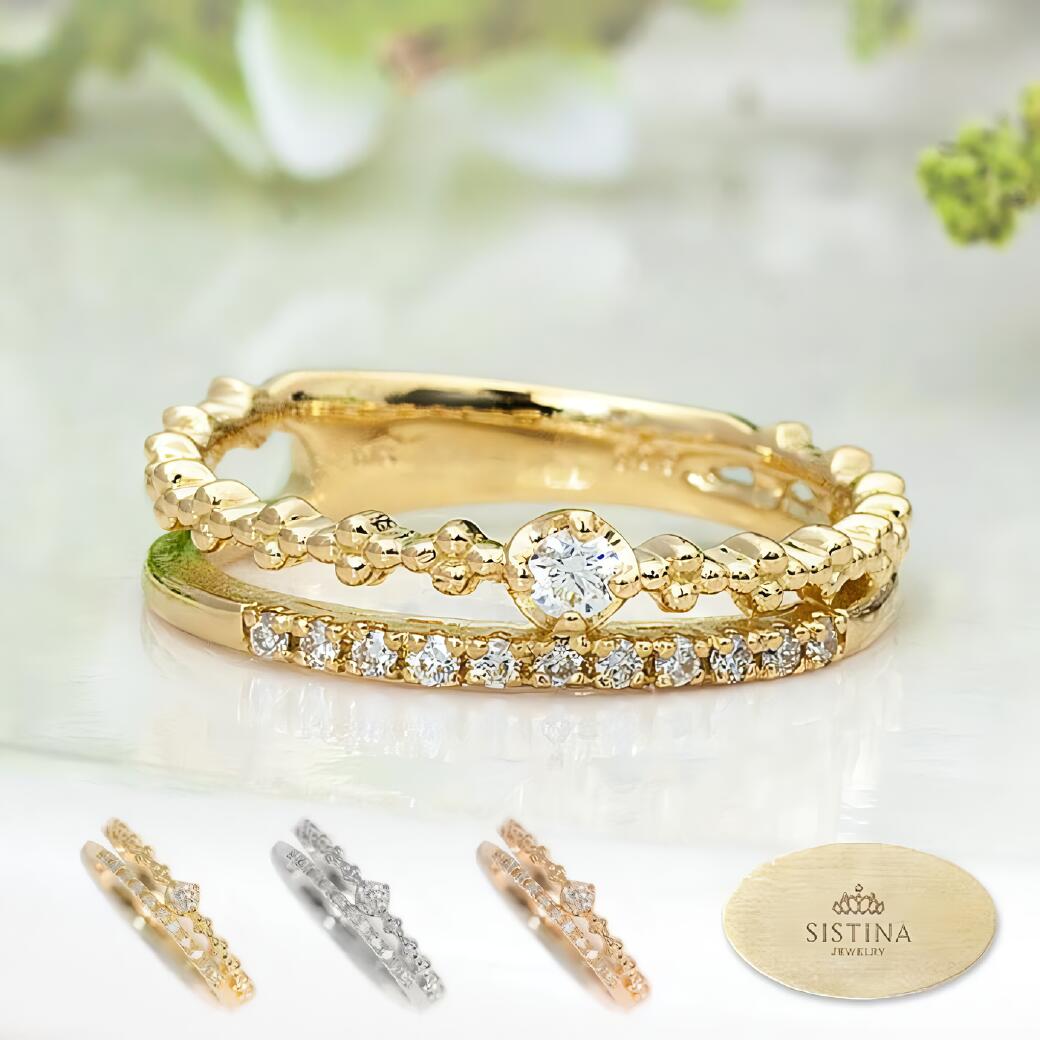 K18 K10 ピンキーリング Wink ウィンク ピンキー Pinky ダイヤリング 指輪 小指 アミュレット お守り リング 華奢 ピンキー ダイヤ レディ...