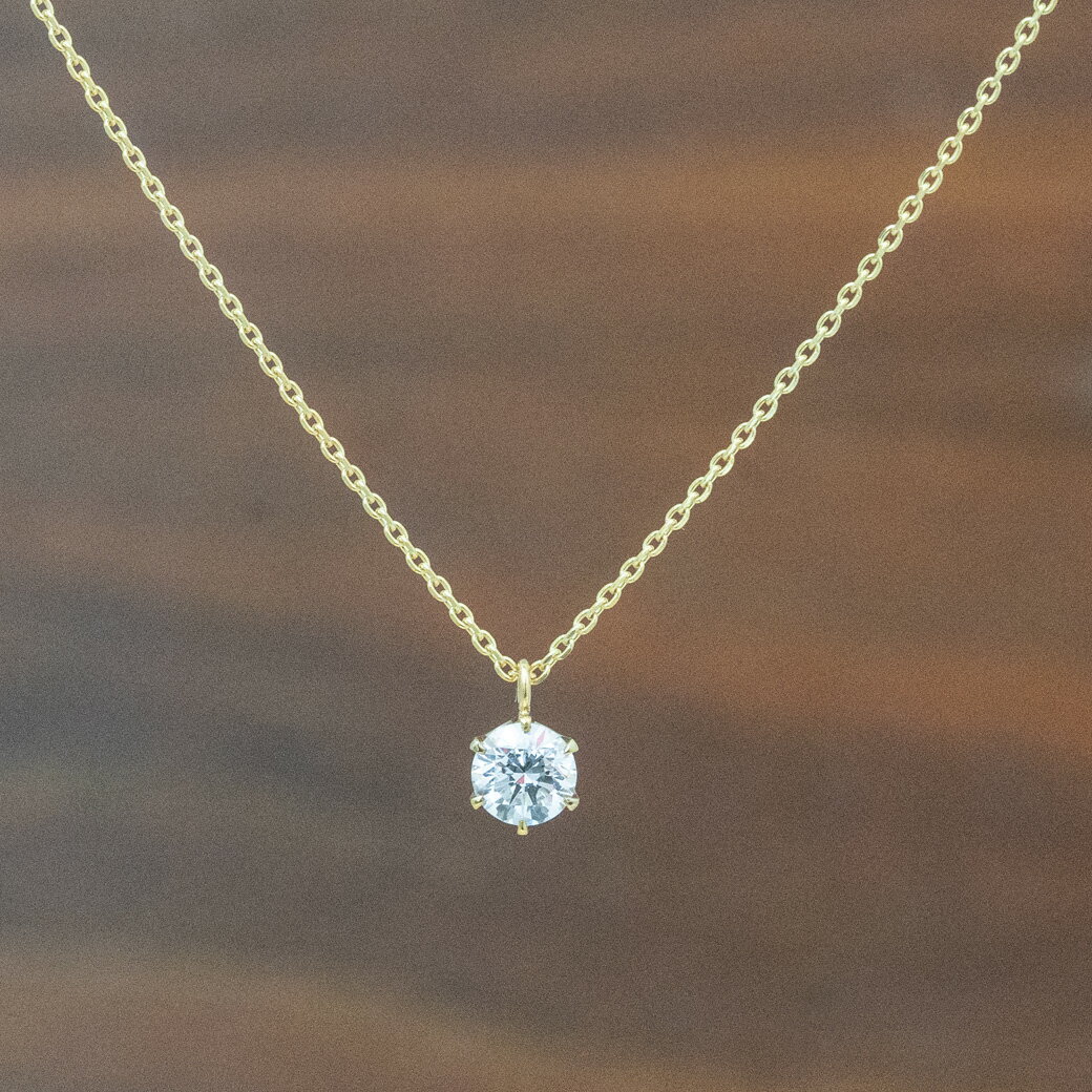 乐天商城 - 【ALTRO アルトロ】ラボグロウンダイヤモンド K10 0.3ct 6本爪 一粒ダイヤ ネックレス 合成ダイヤモンド 10金 イエローゴールド ジュエリー 送料無料