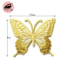 キラキラ 蝶々 ワッペン アイロン接着 刺繍 ゴールド シルバー バタフライ butterfly