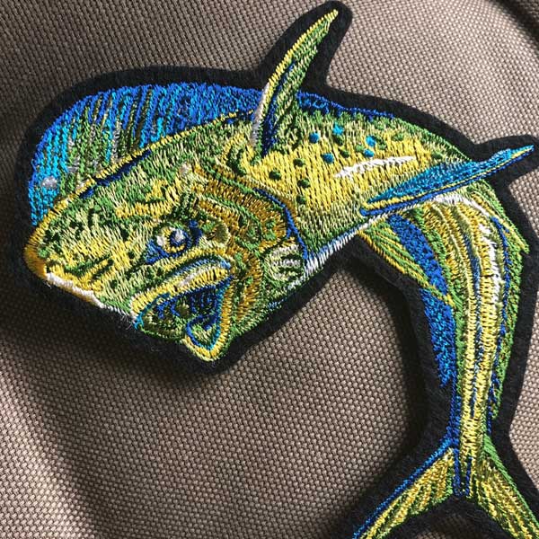 魚ワッペン「シイラ」【アイロン接着付き】【釣り】【fish】【刺繍】【パッチ】