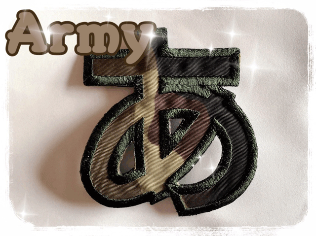 ワッペン ひらがなワッペン 大きい 迷彩 アーミー army BIGサイズ アイロン接着 刺繍 ひらがな 名前 文字 ネーム お名前 名入れ 名札 ゼッケン アイロン接着 お名前ワッペン入園入学 運動会に！