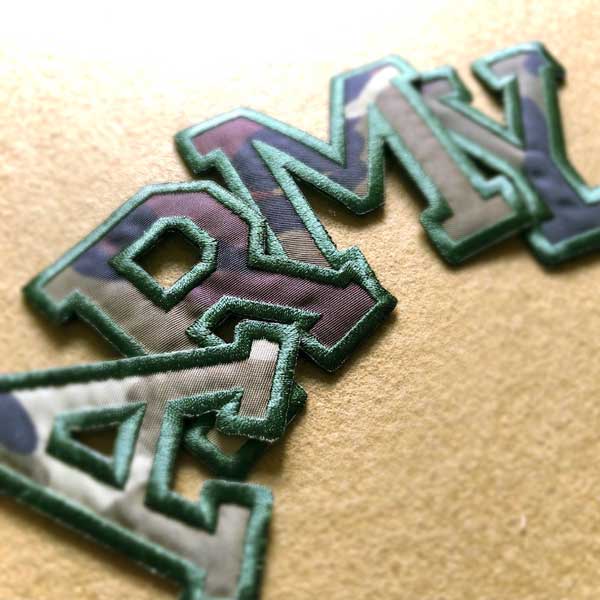 ワッペン アルファベットワッペン アルファベット 大きい 迷彩 アーミー army BIGサイズ アイロン接着 刺繍 名前 刺繍ワッペン 文字 ネーム お名前 ...