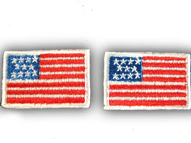 ミニアメリカ国旗ワッペン2枚セット【ネコポスOK】【アイロン接着】【刺繍】【United States of Americ..