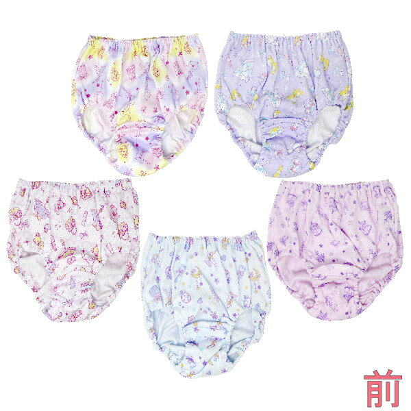 【8/23 10:59まで100円OFFクーポン】【女の子】キッズショーツ　5枚組　雑貨系ゆめかわ柄　100〜165cm【綿100％】