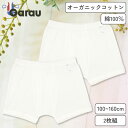 【男の子】ボクサーブリーフ 2枚組 無地 100〜160cm【綿100%】【オーガニックコットン】 男児 ボーイズ パンツ 肌に優しい はだふれ 100 110...