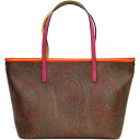 エトロ ETRO ペイズリー コーティングキャンバス/レザー トートバッグ 0D087 新品同様 【中古】【コンビニ受取対応商品】