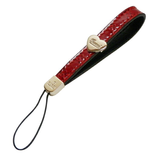 グッチ GUCCI シャイニーレザー マイクロシマ ハートチャーム 携帯ストラップ 233172 レッド 新品同様【中古】【コンビニ受取対応商品】 グッチ GUCCI シャイニーレザー マイクロシマ ハートチャーム 携帯ストラップ 233172 レッド 新品同様【中古】【コンビニ受取対応商品】