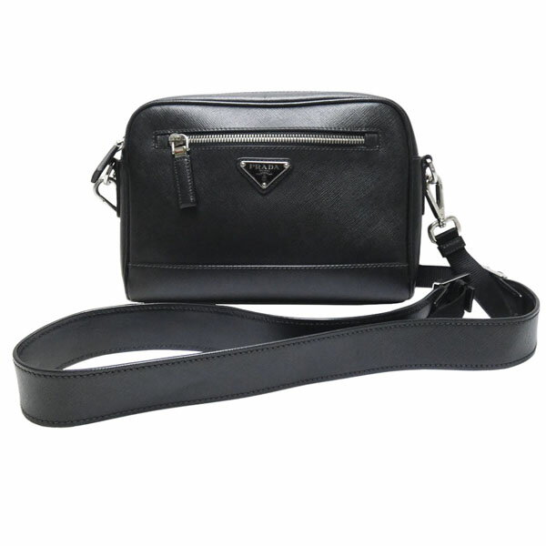 Rakuten - プラダ　PRADA　サフィアーノトラベルレザー　2WAY　ショルダーバッグ/セカンドバッグ　2VH063　NERO　【中古】【コンビニ受取対応商品】