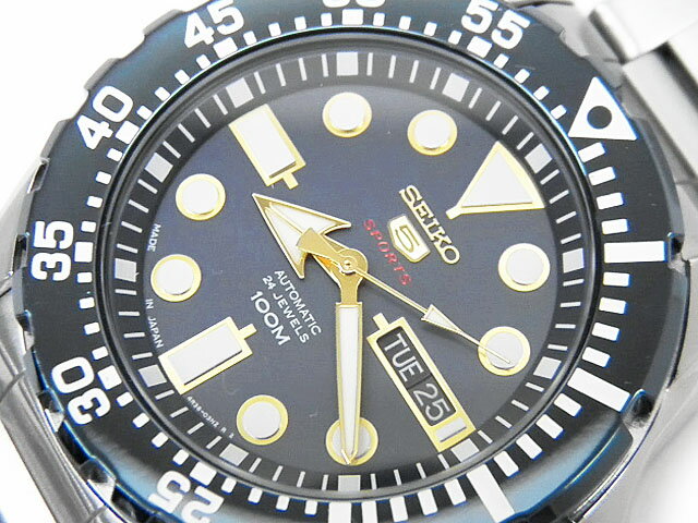 セイコー　SEIKO　メンズ腕時計　セイコー5　スポーツ　SRP605J1　自動巻　ブルー　100m防水　デイデイト　【中古】【コンビニ受取対応商品】