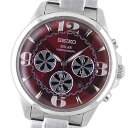 セイコー SEIKO メンズ腕時計 スピリット ルパン三世コラボ 峰不二子モデル SBPY045 ソーラー レッド 100m防水 クロノグラフ 限定品 【中古】【コンビニ受取対応商品】