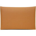 エルメス HERMES カードケース カルヴィ ゴールド ヴォーエプソン W刻印 【中古】【コンビニ受取対応商品】