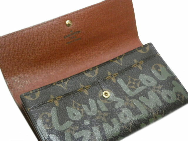 ルイ・ヴィトン　LOUIS VUITTON　モノグラムグラフィティ　ファスナー長財布 M92188　カーキ　【中古】【あす楽対応_東海】【コンビニ受取対応商品】